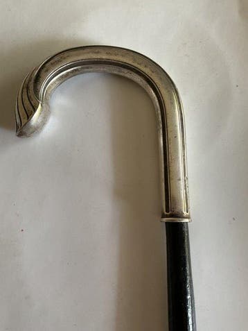 Wandelstok - met alpacca zilveren Art Deco handgreep, Antiek en Kunst