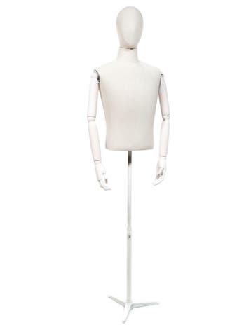 VINTAGE 1/2 TORSO HEER MERK GRUPPO CORSO WIT / ZAND