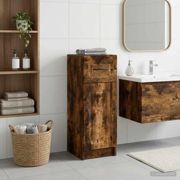 vidaXL Badkamer Opbergkast UTRECHT Gerookt eiken 30 x 31 x, Verzenden, Nieuw