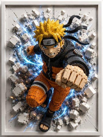 Shayer - Naruto – Built to Break Limits - XL - 60x80cm - 1/1, Nieuw