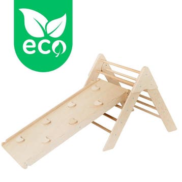 Luna Toys Naturel ECO Houten Klimrek met Glijbaan, Verzenden, Nieuw