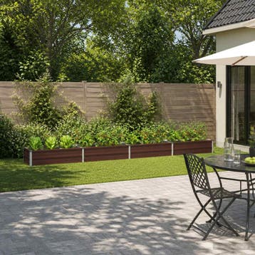 vidaXL Verhoogd Tuinbed Bruin 320 x 40 x 24 cm koudgewalst, Minder dan 30 cm, Verzenden, Minder dan 60 cm, Nieuw