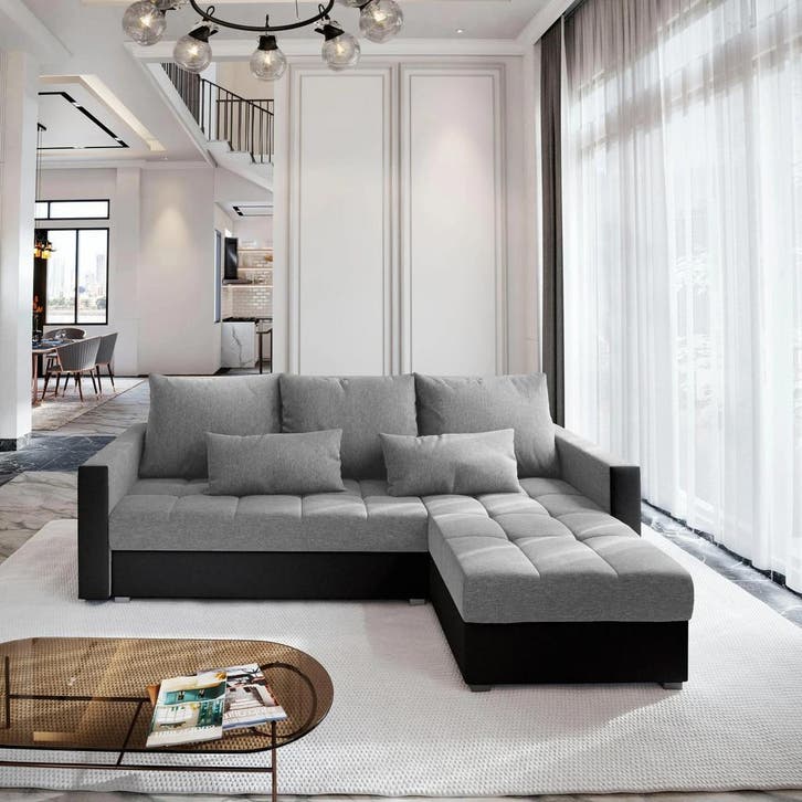 Slaapbank Kos met Opbergruimte Grijs en Zwart | €449,-, Huis en Inrichting, Slaapkamer | Slaapbanken, Overige maten, Overige maten