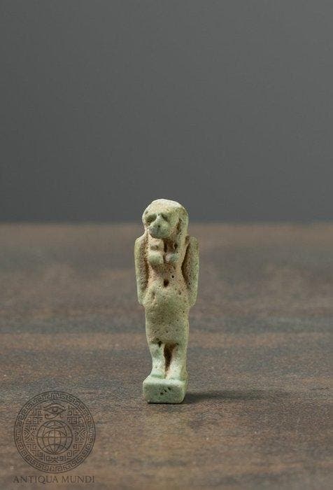 Oude Egypte, late periode Faience Egyptische faience-figuur, Antiek en Kunst, Antiek | Overige Antiek