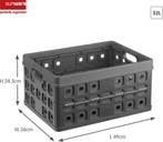 Sunware Square Vouwkrat Antraciet 32 liter 49x36xH24.5cm Set, Doe-het-zelf en Verbouw, Kratten en Dozen, Ophalen of Verzenden