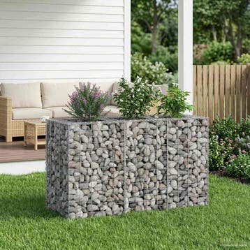 vidaXL Gabion Verhoogd Bed 130 x 50 x 80 cm Gegalvaniseerd, Tuin en Terras, Schuttingen, Verzenden, Nieuw, IJzer