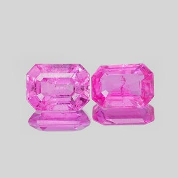 Zonder minimumprijs - 2 pcs Roze Saffier - 2.91 ct -, Nieuw