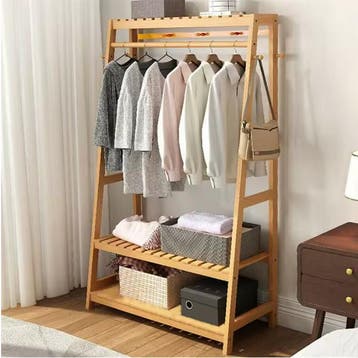 Bamboe Kledingrek met Planken en Haken – Heavy Duty Organize, Verzenden, Nieuw
