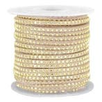 1 meter Imitatie leer 3mm met goud aluminium studs Gold-n..., Ophalen of Verzenden, Nieuw, Draad