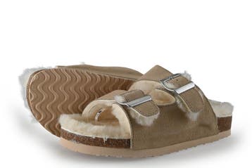 Manfield Pantoffels in maat 39 Beige, Verzenden, Beige, Zo goed als nieuw, Pantoffels of Sloffen