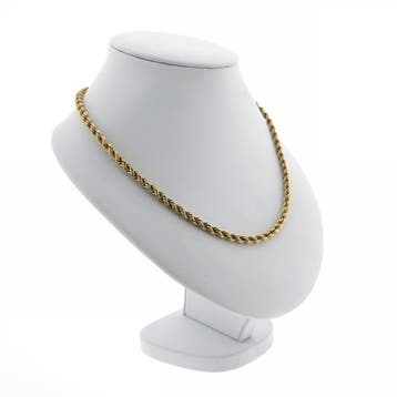Gouden gedraaide schakelketting, Ophalen of Verzenden, Gebruikt, Goud, Goud