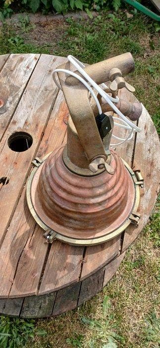 Ships lamp, Deck light - Koper, Messing, Antiek en Kunst, Antiek | Wandborden en Tegels