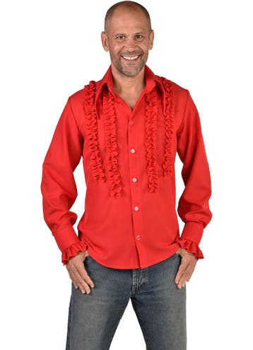 Party Blouse Rouches Zijden Rood, Ophalen of Verzenden, Nieuw
