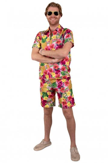 Tropische Korte Broek Ananassen Roze, Ophalen of Verzenden, Nieuw