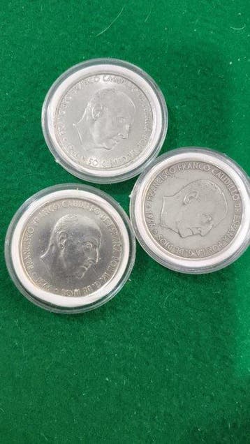 Spanje. Francisco Franco. 100 Pesetas 1966*66 (3 monedas)