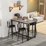Eettafel en Stoel Set – Bartafel en Stoelset Hout en Metaal, Verzenden, Nieuw, Minder dan 4 stoelen