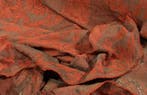 Tessuto broccato in misto seta – Rosso ruggine su base