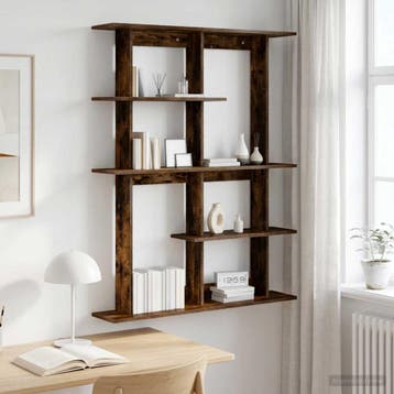 vidaXL Wandplank Gerookt eiken 102 x 20 x 130 cm Bewerkt, Verzenden, Nieuw