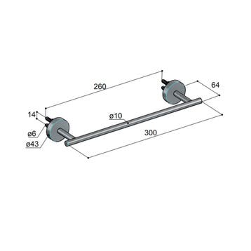 Handdoekstang Hotbath Archie 34 CM Geborsteld Messing PVD, Huis en Inrichting, Badkamer | Badtextiel en Accessoires, Ophalen of Verzenden