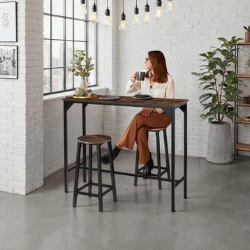 Set van barkrukken Corby - Industrieel hout donker, rustiek, Huis en Inrichting, Verzenden, Nieuw