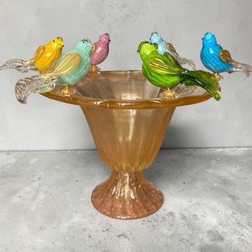 Tafelmiddenstuk - Murano artistiek glas met 6 kleurrijke, Antiek en Kunst, Kunst | Designobjecten