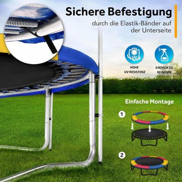 Trampoline rand - Beschermrand - 366 cm - Regenboog - Kiduku, Verzenden, Zo goed als nieuw