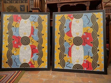 Onbekende kunstenaar - A pair of aboriginal acrylic