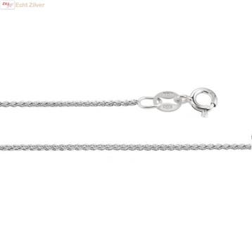 Zilveren spiga schakel lengte ketting 40 cm, Verzenden, Nieuw, Zilver