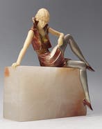 Ferdinand Preiss (na - sculptuur, Zittende jonge vrouw - 20, Antiek en Kunst