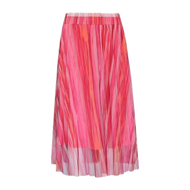 Frogbox • gestreepte midi rok roze • 36, Kleding | Dames, Rokken, Roze, Nieuw, Maat 36 (S), Verzenden