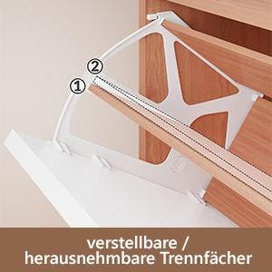 Schoenenkast Beuken / Wit 3 Kleppen 115x60x24cm (Meubelen), Verzenden