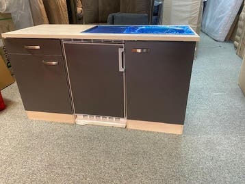 Voorraad: mini keuken camper | kitchenette nieuw | klein, 100 tot 150 cm, Wit, Nieuw, Ophalen of Verzenden