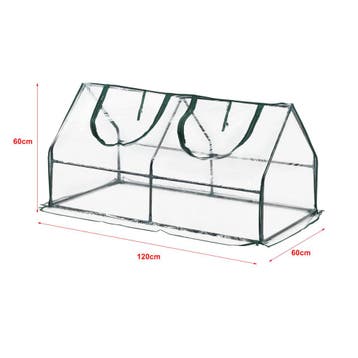 [en.casa] Tuinkas Laubach kweekkas 120x60x60 cm transparant, Verzenden, Nieuw