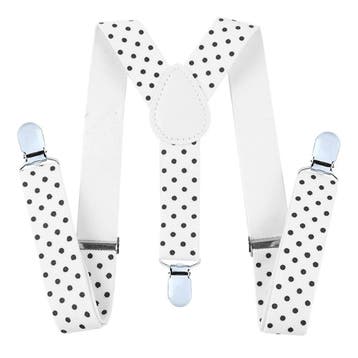 Fako Fashion - Kinder Bretels - Stippen - 65cm - Wit, Kinderen en Baby's, Verzenden, Nieuw