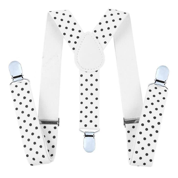 Fako Fashion - Kinder Bretels - Stippen - 65cm - Wit, Kinderen en Baby's, Kinderkleding | Overige, Verzenden