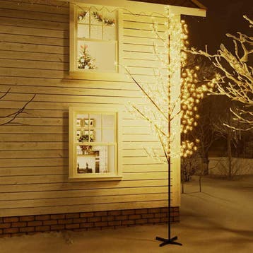 vidaXL Boom kersenbloesem 672 LEDs warmwit 400 cm, Verzenden, Nieuw