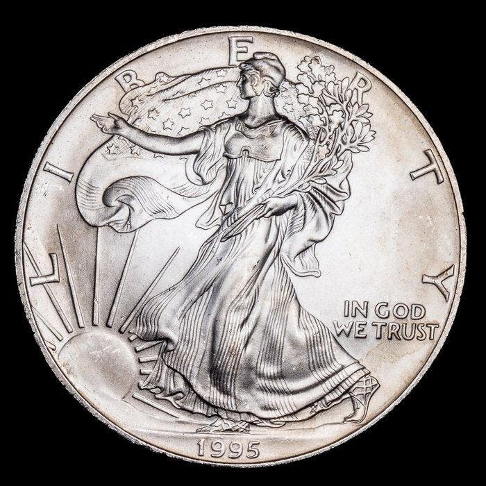 Verenigde Staten. 1 Dollar 1995 Liberty 1 Oz. (999), Postzegels en Munten, Munten | Europa | Niet-Euromunten