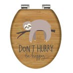 Toiletbril Schutte Lupos Softclose Dont Hurry Bruin, Ophalen of Verzenden, Nieuw