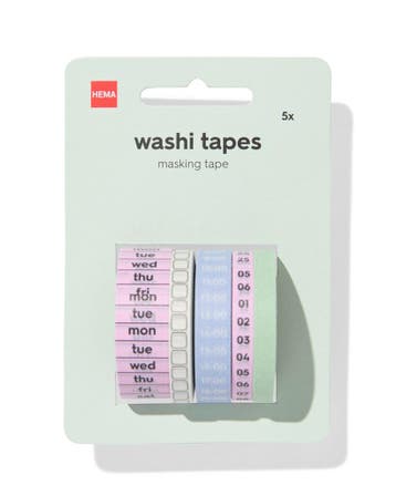 HEMA Washi tapes planner - 5 stuks, Verzenden, Nieuw