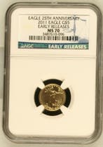 Gouden American Eagle 1/10 oz 2011 NGC MS70 E.R. 25TH, Postzegels en Munten, Verzenden, Midden-Amerika, Losse munt, Goud
