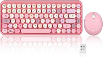 Typemachine toetsenbord retro roze | retourdeal 36% korting, Multimediatoetsen, Ophalen of Verzenden, Perixx, Draadloos