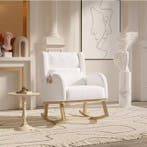 Witte Schommelstoel Fauteuil – Lamswol – Met Zijvakken  Laat, Verzenden, Nieuw