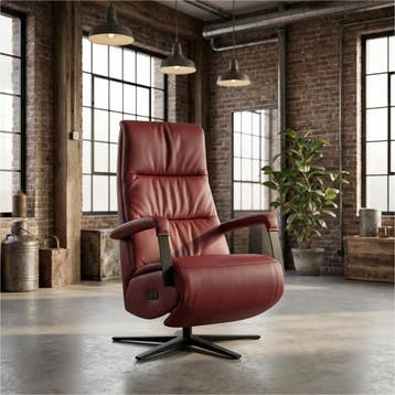 Leren relaxfauteuil met hartbalans Core - Massif Rubino, Bohemian, Industrieel, Modern, Scandinavisch, Nieuw, Ophalen of Verzenden