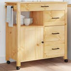vidaXL Keukentrolley MONZA 84x40x88,5 cm massief grenenhout, Verzenden, Nieuw