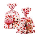 5 mega cellofaanzakjes met hartjes - valentijn - liefde, Diversen, Ophalen of Verzenden, Nieuw, Cadeauzakje