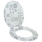 vidaXL Zachte sluit toiletbril Blauw en Wit Porselein 44 x, Verzenden, Nieuw
