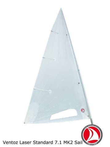 Ventoz Laser Standard MK2 Zeil incl. latten - Wit (7.1 m2), Verzenden, Nieuw, 3 tot 6 meter, Minder dan 15 m²