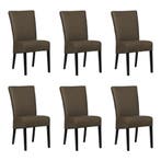 Set van 6 Leren eetkamerstoelen Just - Toledo Moss, Huis en Inrichting, Stoelen, Ophalen of Verzenden, Nieuw, Leer