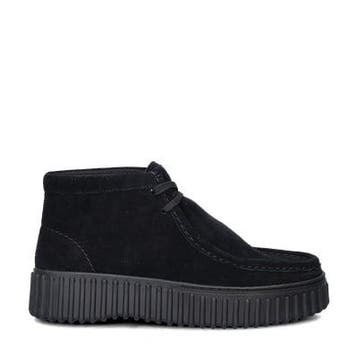 Clarks Torhill Moss veterboots voor dames in het Zwart, Verzenden, Zwart, Lage of Enkellaarzen, Nieuw