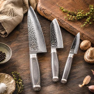 Yaxell Taishi – 3-delige Messenset – Koksmes 20 cm, Sant, Ophalen of Verzenden, Nieuw, Hout